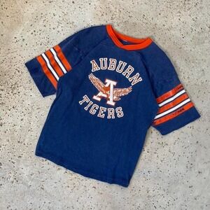 Vintage 80s Auburn Tigers Quarter Sleeve College NCAA War Eagle Shirt College